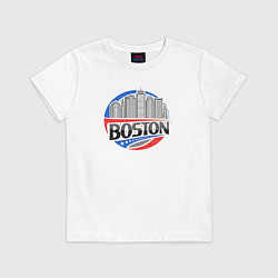 Футболка хлопковая детская City Boston, цвет: белый