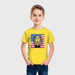 Футболка хлопковая детская Крик США, цвет: желтый — фото 2