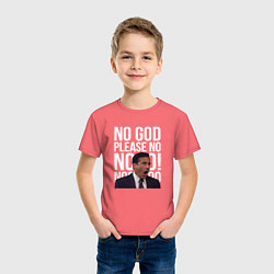 Футболка хлопковая детская No god please no - the office, цвет: коралловый — фото 2