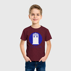 Футболка хлопковая детская Blue tardis, цвет: меланж-бордовый — фото 2