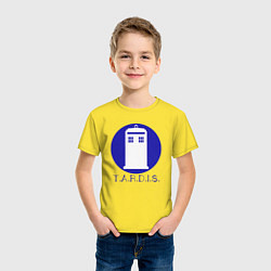 Футболка хлопковая детская Blue tardis, цвет: желтый — фото 2