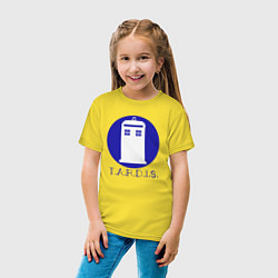 Футболка хлопковая детская Blue tardis, цвет: желтый — фото 2