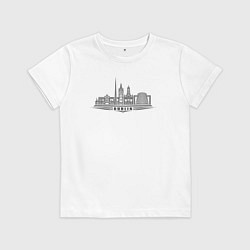 Футболка хлопковая детская Город Дублин, цвет: белый