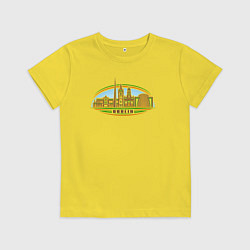 Футболка хлопковая детская Город Дублин, цвет: желтый