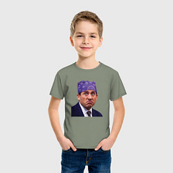 Футболка хлопковая детская Prison mike Michael Scott офис, цвет: авокадо — фото 2