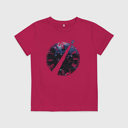Футболка хлопковая детская Тардис и время, цвет: маджента