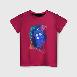 Футболка хлопковая детская Tardis and doctor, цвет: маджента