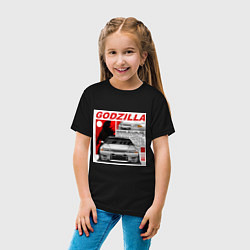 Футболка хлопковая детская Nissan Skyline, цвет: черный — фото 2