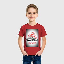 Футболка хлопковая детская Mazda rx-7 автомобиль, цвет: красный — фото 2