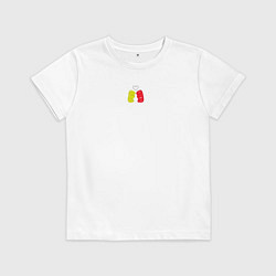 Футболка хлопковая детская Мишки гамми, цвет: белый