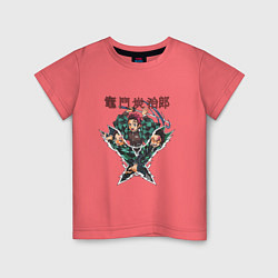 Детская футболка Тандзиро в ярости Клинок рассекающий демонов