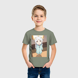 Футболка хлопковая детская Фрирен ребенок, цвет: авокадо — фото 2