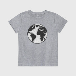 Футболка хлопковая детская Planet earth, цвет: меланж