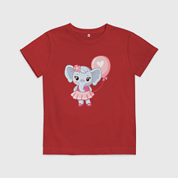 Футболка хлопковая детская Elephant baby, цвет: красный