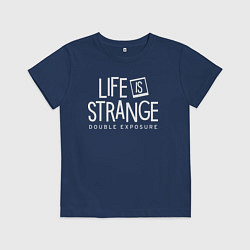 Футболка хлопковая детская Life is strange double exposure logo, цвет: тёмно-синий