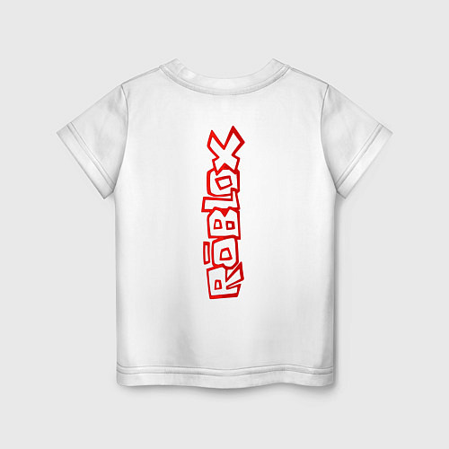 Детская футболка Roblox красный мем / Белый – фото 2