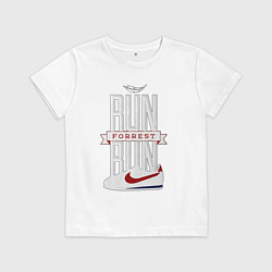 Футболка хлопковая детская Forrest Gump - run Forrest run, цвет: белый