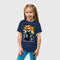 Футболка хлопковая детская Trumps not dead - ai punk art, цвет: тёмно-синий — фото 2