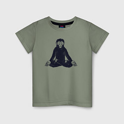 Футболка хлопковая детская Yoga monkey, цвет: авокадо