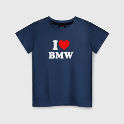 Футболка хлопковая детская I love my BMW, цвет: тёмно-синий