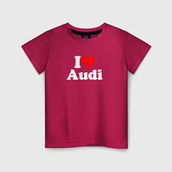 Футболка хлопковая детская I love Audi, цвет: маджента