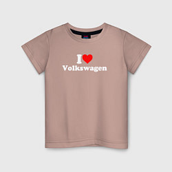 Футболка хлопковая детская I love Volkswagen, цвет: пыльно-розовый