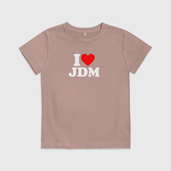 Футболка хлопковая детская I love JDM, цвет: пыльно-розовый