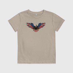 Футболка хлопковая детская USA eagle, цвет: миндальный