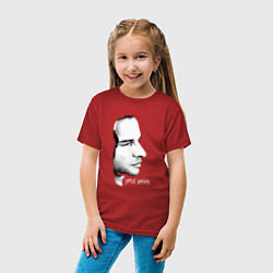 Футболка хлопковая детская Dave Gahan from depeche mode face, цвет: красный — фото 2