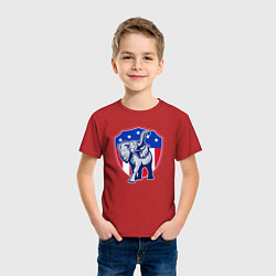 Футболка хлопковая детская Elephant USA, цвет: красный — фото 2