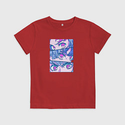 Футболка хлопковая детская Тандзиро Незуко и Зеницу Клинок рассекающий демоно, цвет: красный