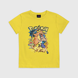 Футболка хлопковая детская Покемоны все Pokemons, цвет: желтый
