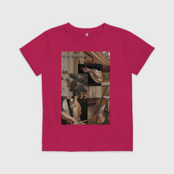Футболка хлопковая детская Музыка эстетика, цвет: маджента