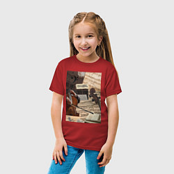 Футболка хлопковая детская Музыка эстетика, цвет: красный — фото 2