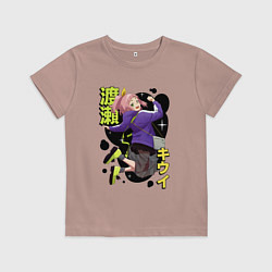 Футболка хлопковая детская Киви Ватасэ - Медуза не умеет плавать в ночи, цвет: пыльно-розовый