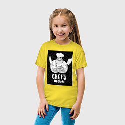 Футболка хлопковая детская Шеф повар кулинар, цвет: желтый — фото 2
