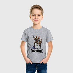 Футболка хлопковая детская Fortnite PVE, цвет: меланж — фото 2