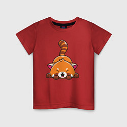 Футболка хлопковая детская Cute red panda, цвет: красный