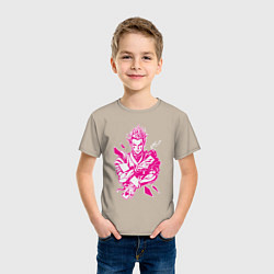 Футболка хлопковая детская Hunter x Hunter Хисока розовый, цвет: миндальный — фото 2