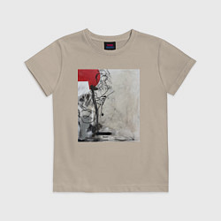Футболка хлопковая детская Abstract Red, цвет: миндальный
