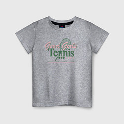 Футболка хлопковая детская Good girls tennis club, цвет: меланж