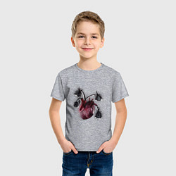 Футболка хлопковая детская Увядшее сердце, цвет: меланж — фото 2