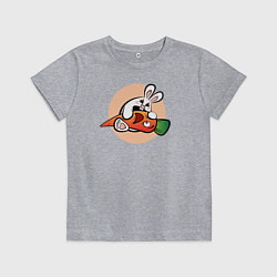 Футболка хлопковая детская Голодный кролик, цвет: меланж