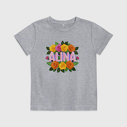 Футболка хлопковая детская Alina roses, цвет: меланж