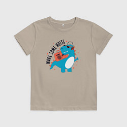 Футболка хлопковая детская Давай-ка пошумим, цвет: миндальный