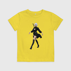 Футболка хлопковая детская Yorha 2b, цвет: желтый