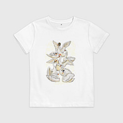 Футболка хлопковая детская Восемь лебедей, цвет: белый