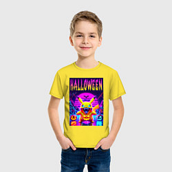 Футболка хлопковая детская Pikachu - halloween vaporwave, цвет: желтый — фото 2