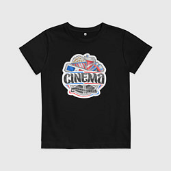 Футболка хлопковая детская В кинотеатре, цвет: черный