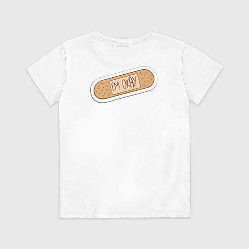 Детская футболка Я в порядке пластырь с надписью / Белый – фото 2